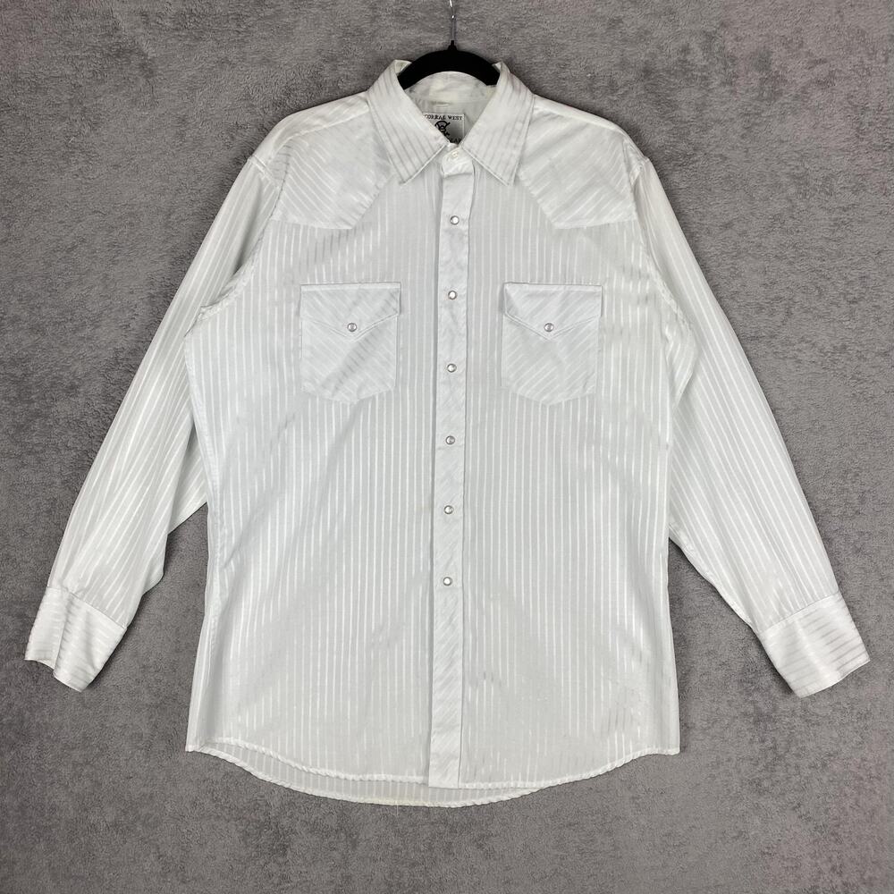 Corral West Ranchwear Shirt Mens Large Pearl Snap Western Cowboy Vintage